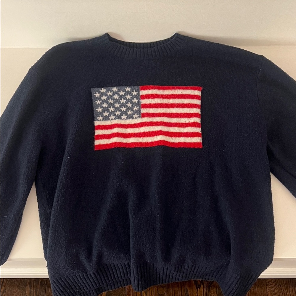Hollister navy American flag sweater